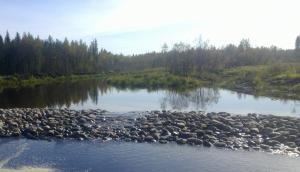 Virtaus keskittyy pääasiassa ns. alivirtaam-aukkoon. Tulva-aikana vesi valtaa koko padon hajan