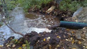 Putki purkautuu läheiselle suolle