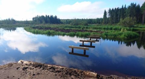 Hoitosillan välituet asennettuna